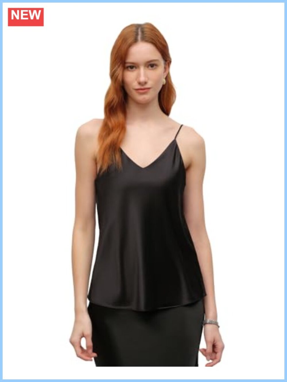 Silk Camisole V-Neck Sleeveless Loose Fit Loungewear Layering Top